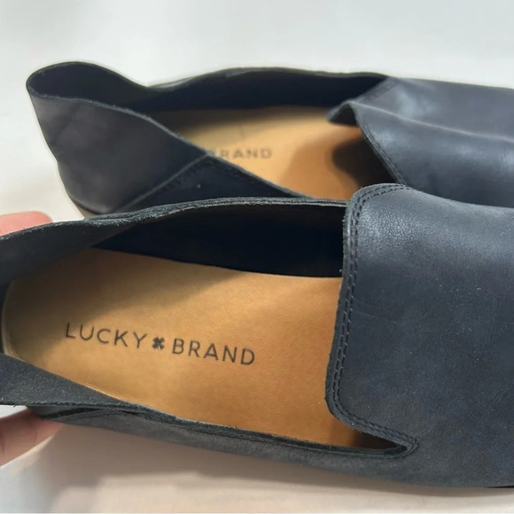 Lucky Brand Cahill Convertible Mule Flat Navy Leather Shoe​​​ - Picture 4 of 9